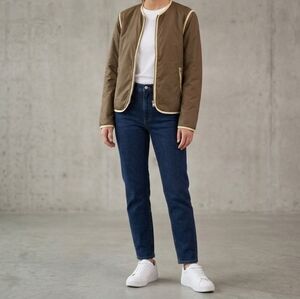 ​Calvin Klein Jeans Y2K Minimalist Brown Bomber Jacket Women's Size Medium